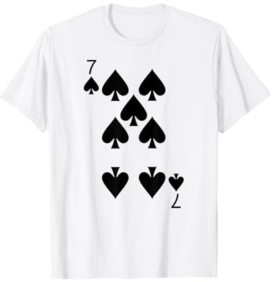 Spielkarte Seven Of Spades TShirt I Pik Sieben T-Shirt