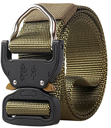 Ifan Cinturón táctico de batalla para hombres, cinturones de nailon resistente de 1.5 pulgadas con hebilla de liberación rápida