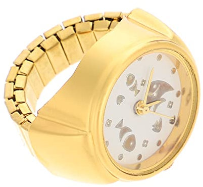 UKCOCO Ringuhr Damen digital Finger Mini-Digitaluhr Digitale Taschenuhr Laufuhr Herrenuhren Ringe Partyzubehör exquisiter Uhrenring Persönlichkeit schmücken Anschauen Lünette Student Glas