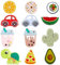 SUNNYCLUE 1boîte 12 Styles Perles Focales en Silicone 3D Perles en Silicone de Qualité Alimentaire Formes Mignonnes Grandes Perles en Vrac Cactus Chunky Perle Charme Tortue Orange Sushi Perles pour St