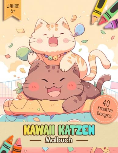 Kawaii Katzen Malbuch: Niedliche Kawaii Tiere Ausmalbuch Malvorlagen Für Erwachsene, Jugendliche Und Kinder | Lustiges Stressabbau & Entspannung Geschenk Für Männer, Frauen, Mädchen Und Senioren