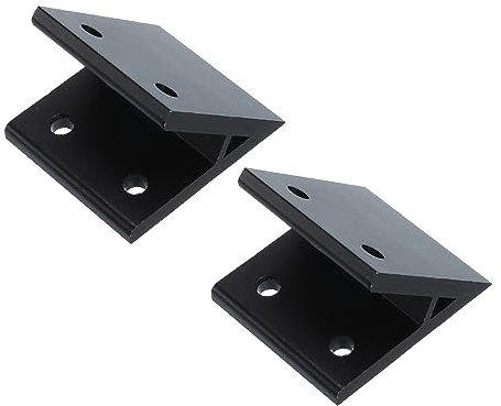 sourcing map 2pcs 45 Degrés Angle Aluminium Profil Coin Supports, Coin Orthèse Joint Connecteurs pour 3060 Série (Noir)