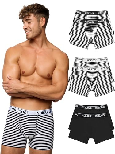 Indicode Herren INMilano Unterwäsche Boxershorts 6er Pack aus 95% Baumwolle | Bequeme Boxershorts im praktischen 6er Pack mit hohem Tragekomfort, Unterwäsche, Unterhosen, Baumwollboxer für Männer
