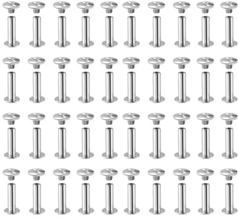 ZOKJSW 50 pcs vis d'assemblage vis de Meuble vis à Douille Acier nickelé vis d'assemblage connecteur de Meuble connecteur d'armoire