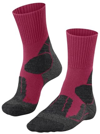 FALKE Damen Wandersocken TK1 Adventure W So Wolle Funktionsmaterial antiblasen dick 1 Paar, Rosa Rose 8565, 35-36