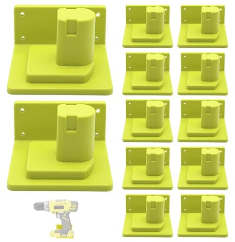12 Pack Battery Mounts Dock Holder Compatible with Battery Holder One+ P102 P103 P104 P105 P107 P108 P109 Tool & Battery Hangers Holders Brackets Battery Wall Mount Rack Organizer Storage