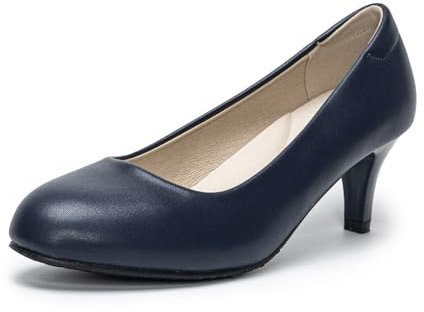 Women Court Shoes Low Heel Dress Shoes Closed Toe Heels Pumps Wedding Shoes BluePu Shoes for Women Size 5.5