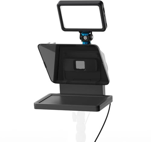 Elgato Prompter/Beleuchtungs-Kit – Premium-Teleprompter mit tragbarem LED-Panel, inkl. ¼-Zoll-Halterung für Lampen und wiederaufladbaren Akku, ideal für Streaming, Videokonferenzen, für PC/Mac