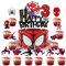 Tortendeko Zahlen 3, 25 Stücke deko torte Junge, 3 Decoration de Gateau Anniversaire, Birthday Kuchendeko 3 jahre, Cake Topper Kindergeburtstag, HeroTheme muffin Geburtstagsdeko fur Enfants