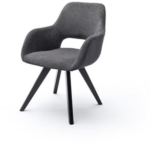 möbelando Schalenstuhl >ASELLA< in anthrazit, Stoffmix Fantasy/Arizona - 56x86x64 (BxHxT)