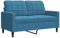 vidaXL Sofa 2-Sitzer, Polstersofa Doppelsofa für Wohnzimmer, Couch Loungesofa Metallgestell, Zweisitzer Samtsofa Sitzmöbel, Modern, Blau 120cm Samt