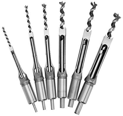 Paquete de 6 brocas cuadradas, brocas para agujeros cuadrados, brocas para agujeros cuadrados, brocas para mortero cuadradas, brocas helicoidales, herramientas para trabajar la madera para