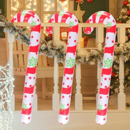 FSSPLJHYJ Aufblasbare Zuckerstangen Weihnachtsdeko,Aufblasbare Weihnachts-Zuckerstange, Groß Grinch Deko Weihnachten Outdoor Haustür Zuckerstangen Christbaumschmuck(Rot-Weiß)