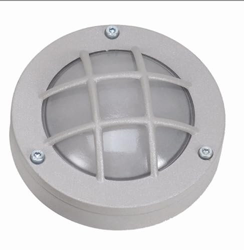Außenleuchte Wand Messing massiv GX53 IP64 Ø 14 cm rund Grau Maritim Wandlampe außen Trepppenlicht Wandleuchte Haustür Eingang Wegeleuchte