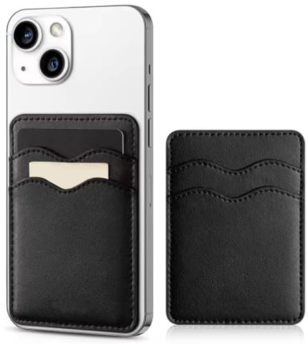 Card Holder for Back of Phone, Slim Leather Adhesive Card Holders,Functioning as Phone Wallet Case, for Business card holder, Credit Card Wallet, Card Case and Money Clip , (size 12*19cm,Black)