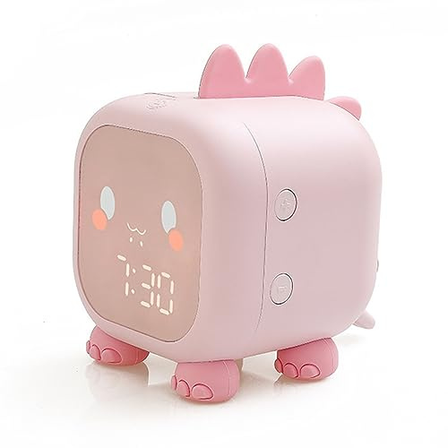 EVGATSAUTO Digitaler Kinderwecker, Drachendesign, USB-Ladefunktion, Warmlicht, Leiser Betrieb