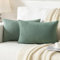 JELLYMONI Kissenbezüge 30x50cm 2er Set Grün Kissenhülle Gestreift Polyester Zierkissenbezüge mit Reißverschluss Dekokissen Sofakissenbezug Wurfkissenbezug Deko für Sofa Wohnzimmer (KEIN Einsatz)