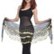 NOPKESV 1 Stück Damen Bauchtanz Gürtel Tanztuch mit Münzen Chiffon Hüfttuch Bauchtanz Münztuch Bauchtanz Kostüm Hüfttuch Rock Bauchtanz Münzgürtel Bauchtanz Kostüm Geschenk zum Valentinstag