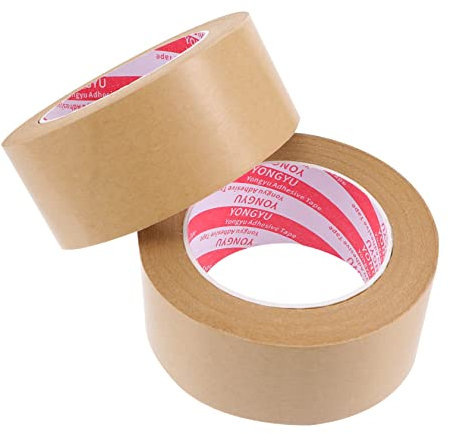 HOUDERCO 2St Klebeband aus Kraftpapier verpackungsmaterial packing tape abklebeband stifte wasseraktiviertes Klebeband durchsichtiges Paketband einfaches Klebeband Papier Klebeband Brown