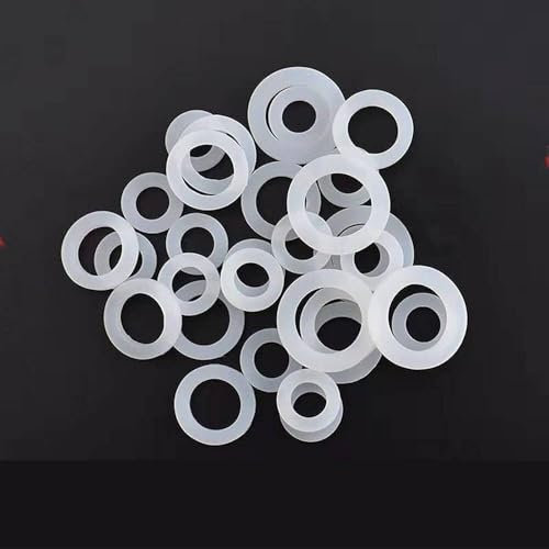 10PCS milchig weiß Silikon flache Pad Zubehör 1/4 3/8 1/2 1 3/4 Unterlegscheibe Gummiring Dichtung O-Ring Rohrverschraubungen(OD24mmx15mmx3mm)