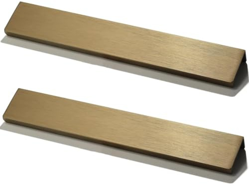 SYZOW 6 Pieza Tiradores Cocina Doradas distancia del agujero de 160mm Tiradores Ocultos Cocina Aluminio 