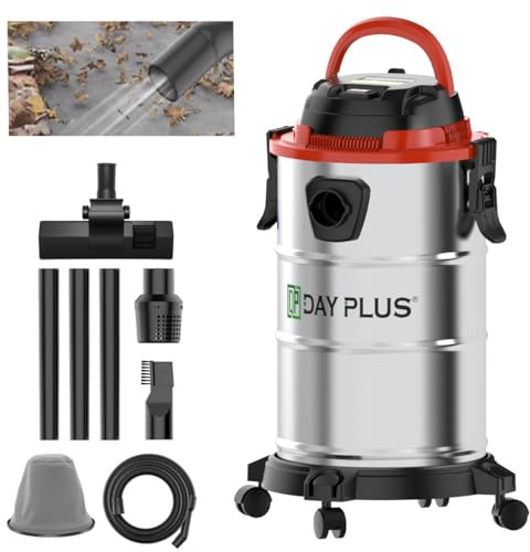 HeliWealth 3-in-1 Wet and Dry Vacuum Cleaner, 2000W industrial vacuum cleaner, Blowing Function, 20L Container, Power Take Off & Washable HEPA Filters, for Home Car Carpet Workshop
