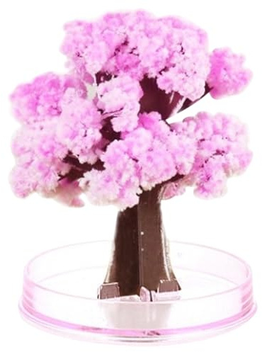 Temeemeg Crystal Growing Kit, Mini Magic Flower Tree Crystal Growing Cherry Blossom Paper Trees Toys Desk Decor for Kids on Birthday, Christmas Style 2..
