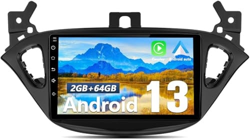 Junsun Android Radio für Opel Corsa E (2015-2019), Opel Adam (2013-2016) | 4 Core,2GB+64GB CarPlay, Android Auto, FM Radio, Bluetooth, WLAN, Navigtion, Lenkradsteuerung, Split screen