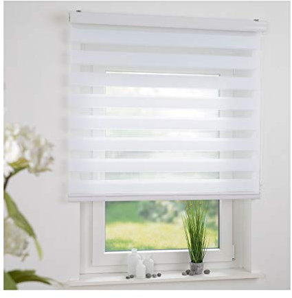 Duo-Rollo Doppelrollo Kettenzugrollo 60cm breit x 160cm lang, Farbe weiß