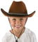 P'TIT CLOWN - 11235 - Filzhut Cowboy Kind - Unisex - Zubehör Westernkostüm - Für Karnevalskostüm, Halloween, Cosplay, Geburtstagskostüm, Kostümfest, Show - Braun