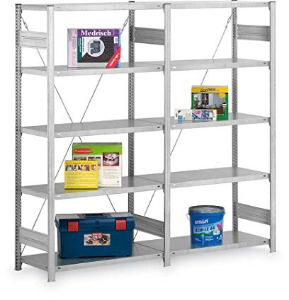 Fachbodenregal - 2500mm x 1300mm x 400mm - Stecksystem - Anbauregal - Fachlast 215 kg