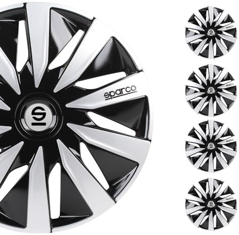 Satz Sparco Radzierblenden Lazio 14-Zoll Schwarz/Silber