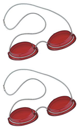 Solarium By Beauty & Legwear Store Lot de 2 paires de lunettes de protection UV avec élastique Rouge