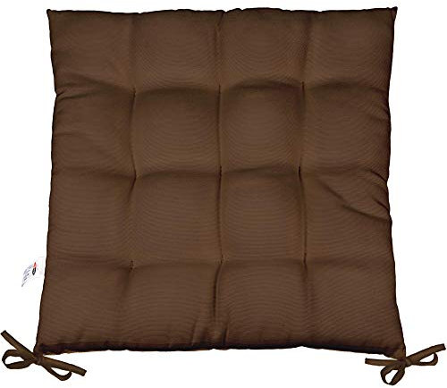 CelinaTex Yoyo Sitzkissen 40 x 40 cm braun Gartenstuhlkissen mit Bänder Sitzauflage Garten Balkon Terrasse