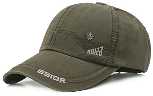Kuyou Vintage Cotton Basecap Snapback Caps Outdoor Baseball Kappe Mütze (Armeegrün)