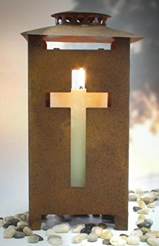 Grablaterne rost mit Kreuz Licht Design auf jeder Seite. Höhe 25cm. 1 Stück