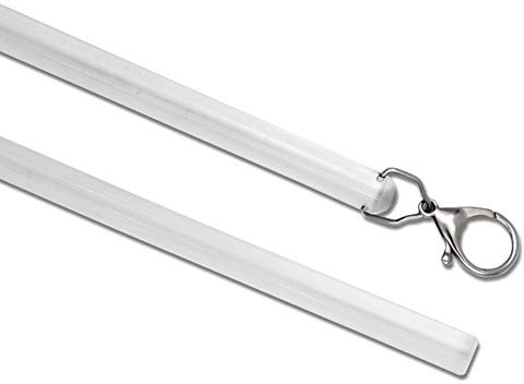 2 Pack 36 Inch Universal Drapery Pull Rod Invisible Clear Curtain Wand for Easier Opening and Back (Acrylic, 36)