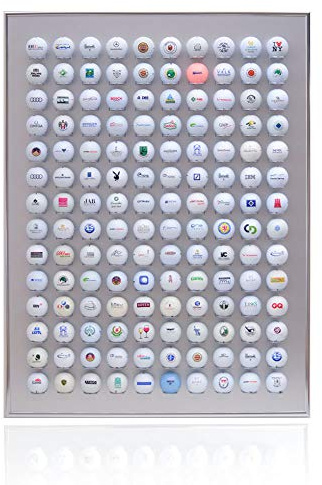 KNIX Premium Golfball Setzkasten aus Aluminium für 12, 24, 36, 48, 64, 80 oder 140 - Schaukasten, Golf-Regal Vitrine Display