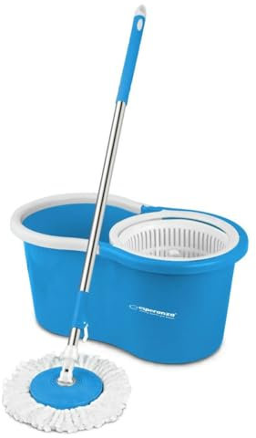 Esperanza Wischmopp mit Eimer EHS005, Blau, Weiß, Mikrofaser