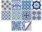 Floor Wall Tile Transfers Sticker for Home Decor, Peel & Stick self-Adhesive splashback, Tile Decals for Living Room Kitchen Bathroom Decor, 10 Pieces 20x20cm, Blue