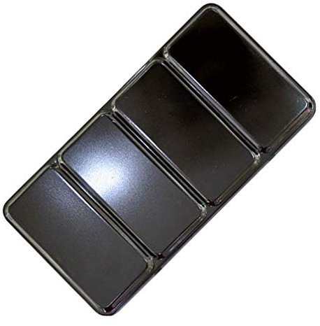 EXCEART Tragbare Leere Aquarellkasten 48 Pigment Aufbewahrungsbox Schwarz Eisen Klassisch