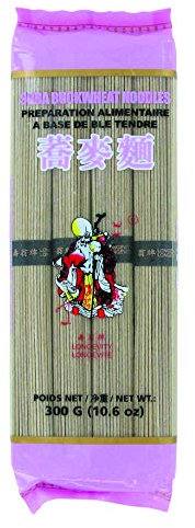 Nouilles Soba/Nouilles au Sarrasin 300G - Nouilles japonaises pour recettes chaudes et froides - Très facile à cuisiner - LONGEVITY (Lot de 4 sachets)