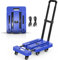 SPACEKEEPER Faltbare Sackkarre, Gepäckwagen, Tragbarer Klappwagen mit 6 Rädern und 2 elastischen Seilen für Gepäck, persönlich, Reisen, Auto, Umzug und Büro, Blau