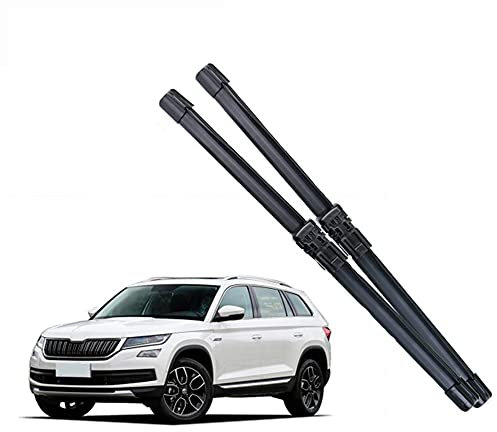 BEAGHTY Scheibenwischer FüRs Auto FüR Skoda Kodiaq 2017 2016WindschutzscheibenbläTter Original,25 & 22,Schwarzes Gummi Ersatzset 2st