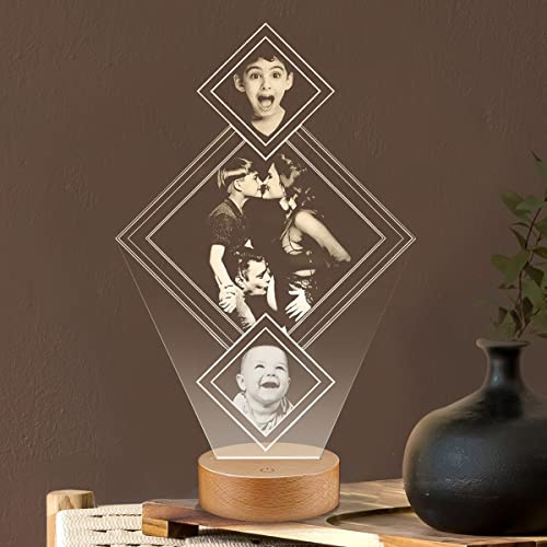 Lampephoto.fr - Personalisierte lampe mit foto und text durch Lasergravur. Geburtstagsgeschenk fotolampe Geschenkidee für weihnachten. Geschenk für Mann und Frau. 3D lampe mit Bild. Fotogeschenk