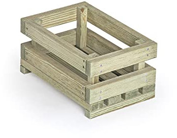 Erzi 10043 Kiste Outdoor aus Holz, Kaufladenartikel für Kinder zum Spielen im Garten, Rollenspiele