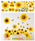 Wandsticker Blumen,Abnehmbare Baum Blätter Wandaufkleber, Wandtattoo Pflanzen,Wandtattoo Sonnenblume Schmetterling Wandsticker Garten Blumen Wandaufkleber Schlafzimmer Wohnzimmer Fenster Wanddeko