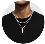 YADOCA Edelstahl Kreuz Halskette für Herren Damen Seil Kette Kreuz Anhänger Schmuck Geschenke Kette Silber