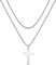 YADOCA Edelstahl Kreuz Halskette für Herren Damen Seil Kette Kreuz Anhänger Schmuck Geschenke Kette Silber