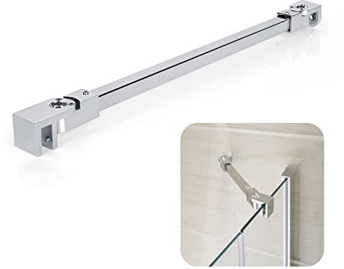 Barra di supporto in vetro per doccia in acciaio inox da 40 cm, pannello fisso per porta doccia senza cornice per box doccia bagni, barra di supporto in vetro da 8 mm a 12 mm